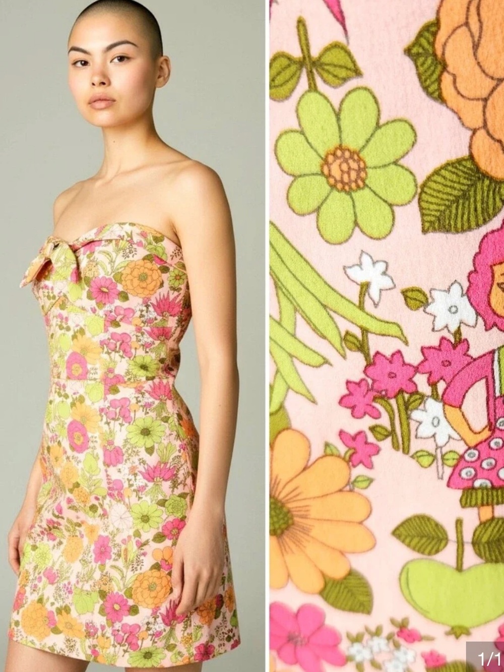 Y2K Tibi Psychedelic Novelty Garden Party Sheath Dress
